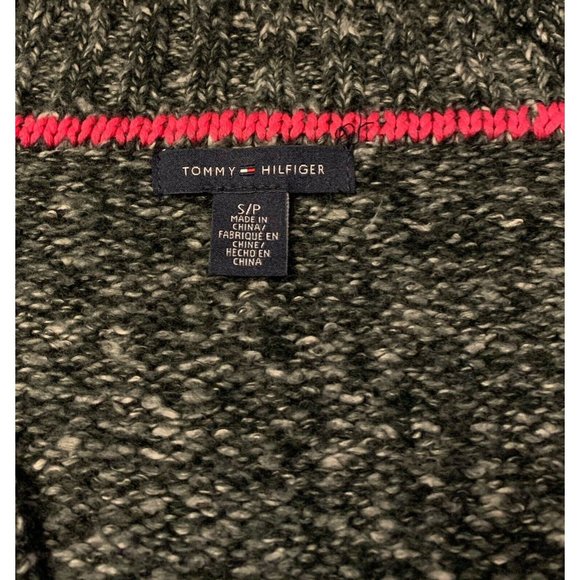 Tommy Hilfiger Woman's Charcoal Magenta Cotton Blend Knitted Cardigan Size S/P - Picture 3 of 5